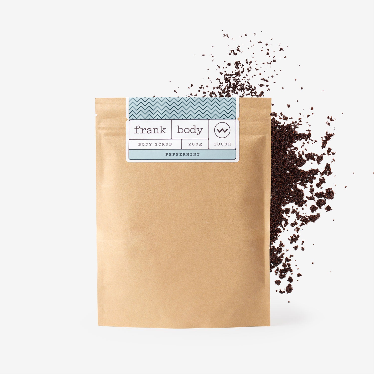 Peppermint coffee scrub packet