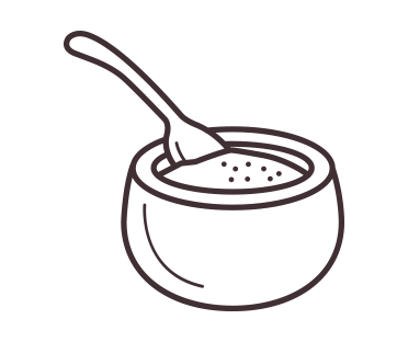 Bowl of raw sugar illustration