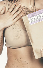 Girls rubbing coffee scrub on face