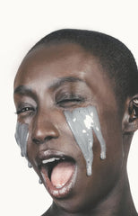 Girl crying charcoal creamy face cleanser tears